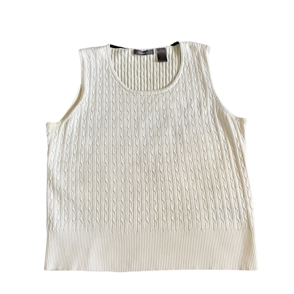 Liz Claiborne White Sweater Vest Size M